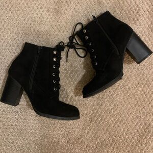 Lace-up Heeled Boots